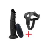 Lolita Shop Yumurtalıksız Siyahi 19 Cm Anal Vajina 10 Mod Titreşim Belden Bağlamalı Kemerli Vibratör