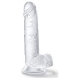 Lolita Shop Yumuşak Şeffaf Jel Dokuda 18 Cm Güçlü Vantuzlu Vajina Anal Kullanılabilen Penis Dildo