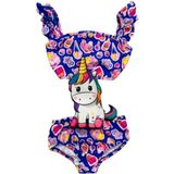 Lolli Boom Kids Kız Çocuk Mayokini Mor Unicorn Dondurma Temalı Mor Renk Kol Fırfırlı - Son Sezon Kostüm Mayo - 4 - 5 Yaş - Açık Mor