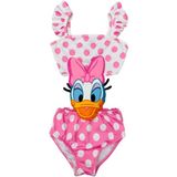 Lolli Boom Kids Kız Çocuk Mayokini Sevimli Ördek Temalı Pembe Renk Kol Fırfırlı - Son Sezon Kostüm Mayo - 6 - 7 Yaş - 42P-Pembe