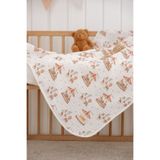 Lollie Baby&Kids Organik 4 Kat Müslin Battaniye Bebek Çocuk 80x100 Cm - Atlı Karınca