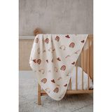 Lollie Baby&Kids Organik 4 Kat Müslin Battaniye Bebek Çocuk 80X100 cm - Boho Rainbow - Renkli - 0 - 3 Yaş