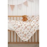 Lollie Baby&Kids Organik 4 Kat Müslin Battaniye, Bebek Çocuk 80X100 cm - Jungle - Renkli - 0 - 3 Yaş