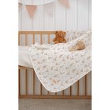 Lollie Baby&Kids Organik 4 Kat Müslin Battaniye, Bebek Çocuk 80X100 cm - Kaz Desenli - Renkli - 0 - 3 Yaş