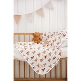 Lollie Baby&Kids Organik 4 Kat Müslin Battaniye, Bebek Çocuk 80X100 cm - Teddy - Renkli - 0 - 3 Yaş