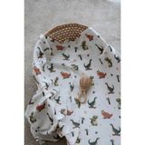 Lollie Baby&Kids Organik Müslin Örtü, Bebek Çocuk 80X100 cm - Dinozorlar - Renkli - 0 - 3 Yaş