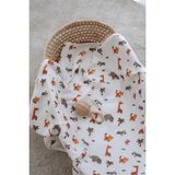 Lollie Baby&Kids Organik Müslin Örtü, Bebek Çocuk 80X100 cm - Safari Hayvanları - Renkli - 0 - 3 Yaş
