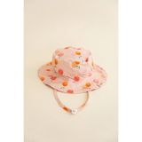 Lollie Baby&Kids Uv Korumalı Güneş Deniz Şapkası Bebek & Çocuk - Peach - Ekru - 0 - 1 Yaş