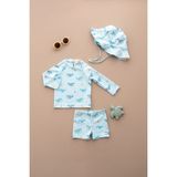 Lollie Baby&Kids Uv Korumalı Mayo Şapka Takım Bebek & Çocuk - Whales - Renkli - 1 - 2 Yaş