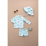 Lollie Baby&Kids Uv Korumalı Mayo Şapka Takım Bebek & Çocuk - Whales - Renkli - 3 - 4 Yaş