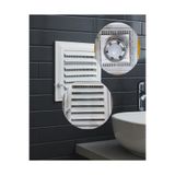 Lollihome Fanlı | Ebat 55x55 cm | Banyo & Tuvalet Plastik Havalandırma Menfezi | Beyaz Renk