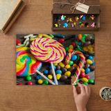 Lollipop - Nostaljik Renkli Şekerler Tasarımı 240 Parça Ahşap Puzzle Ahşap Kutuda MP03562