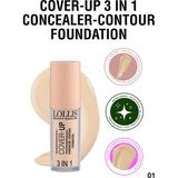 Lollis Cover - Up 3 In 1 Concealer Contour Foundation / Cover - Up 3 Ü 1 Arada Kapatıcı Kontur Fondöten 04 - 01