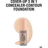 Lollis Cover - Up 3 In 1 Concealer Contour Foundation / Cover - Up 3 Ü 1 Arada Kapatıcı Kontur Fondöten 04 - 02