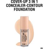 Lollis Cover - Up 3 In 1 Concealer Contour Foundation / Cover - Up 3 Ü 1 Arada Kapatıcı Kontur Fondöten 04 - 05