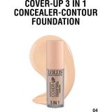 Lollis Cover - Up 3 In 1 Concealer Contour Foundation / Cover - Up 3 Ü 1 Arada Kapatıcı Kontur Fondöten 04