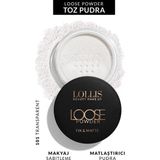 Lollis Loose Powder Transparan Pudra Mat Bitişli Makyaj Sabitleyici Matlaştırıcı Toz Pudra - Beyaz