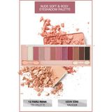 Lollis Nude Soft & Rosy Eyeshadow Palette 12 Colors / Nude Soft & Rosy Far Paleti 12 Renk - Renkli