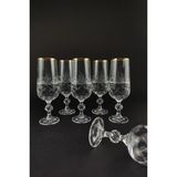 Lombardino Bohemia Kristal 6'Lı Kahve Yanı Su Bardağı Gold – 05 0180