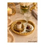 Lomera Home 24 cm Gold Aynalı Dekoratif Sunum Tepsisi – Kahve ve İkram Tepsisi