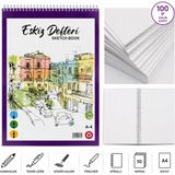Lona Lucy A4 Spiralli Eskiz Defteri, 100 Gr/m² Kalın Kağıt, 50 Yaprak, Çizgisiz, Karakalem ve T