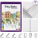 Lona Lucy A4 Spiralli Eskiz Defteri, 100 Gr/m² Kalın Kağıt, 50 Yaprak, Çizgisiz, Karakalem ve Teknik Çizim Için, 21X29.7 Santimetre - 41 Delft Blue