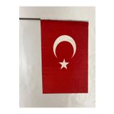 Lona Sanat 10 Adet 50X70 Cm Raşel Kumaş Sopalı Türk Bayrağı