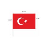 Lona Sanat 15 Adet 50X70 Cm Pikment Raşel Kumaş Sopalı Türk Bayrağı