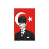 Lona Sanat Atatürklü Saten Türk Bayrağı 50X75 Cm