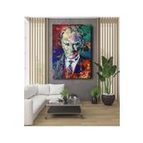 Lona Sanat Dekor Ofisi Yağlı Boya Görünümlü Mustafa Kemal Atatürk Portresi Dekoratif Kanvas Tablo;Çok Renkli 120 X 180