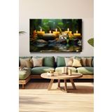 Lona Sanat Meditasyon Mumlar Sanatsal Kanvas Tablo Salon Oturma Yatak Odası Ofis Antre 0211;Adobe Ilıustrator 35 X 50