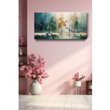 Lona Sanat Modern Soyut Ağaçlar Sanatsal Kanvas Tablo Salon Oturma Yatak Odası Ofis Antre 0328;Renkli 20 X 30