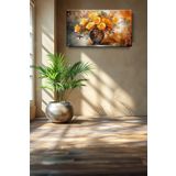 Lona Sanat Saksıda Sarı Güller Sanatsal Kanvas Tablo Salon Oturma Yatak Odası Ofis Antre 0251;Adobe Ilıustrator 60 X 90