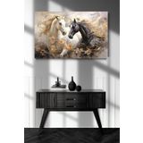 Lona Sanat Siyah Beyaz At Sanatsal Kanvas Tablo Oturma Yatak Odası Ofis Antre 0168;Adobe Ilıustrator 60 X 90