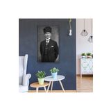 Lona Sanat Siyah Ve Beyaz Atatürk Portresi Kanvas Tablo Dekoratif Canvas Tablo;Mavi, Yeşil 50 X 70