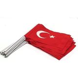 Lona Sanat Sopalı Kumaş Türk Bayrağı (20 X 30) - 10 Adet
