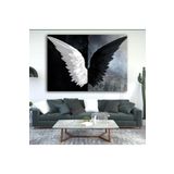 Lona Sanat Tablo - Melek - Siyah Beyaz - Kanatlar;Karışık 35 X 50