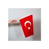 Lona Sanat Türk Bayrağı 20X30 Cm Alpaka Kumaş Sopalı 10 Adet,efelona26
