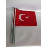 Lona Sanat Türk Bayrağı 30X45 Kumaş Sopalı 20 Adet