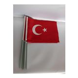 Lona Sanat Türk Bayrağı 30X45 Kumaş Sopalı 20 Adet