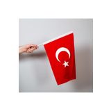 Lona Sanat Türk Bayrağı Sopalı Bayrak (20 * 30 Cm) 10 Adet