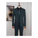 LONATOLİA Erkek İtalyan Stil Slim Fit Sivri Yaka İtalyan Stil Yelekli Takım Elbise -LNTCOM8396