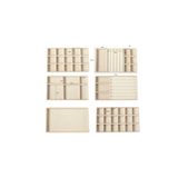 LONDON Birds Store Takı kutusu Kadife Kaplamalı Şık 6 lı çekmece içi takı set ( BEJ renk )