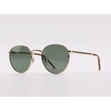 London & London LL 1144 Unisex Gözlüğü Yuvarlak Metal Gold Çerçeve Yeşil Cam UV400 - Altın