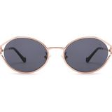 London & London LL1247-C01-55 Kadın Güneş Gözlüğü Roze Gold Renk Çerçeve Mavi Oval Cam - Rose - Gold