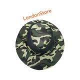 Londonstore Unisex Fileli Kamufılaj Desen Kovboy Şapka Haki