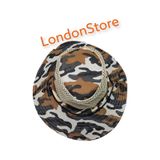 Londonstore Unisex Fileli Kamufılaj Desen Kovboy Şapka Kahverengi