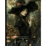 Lonely Girl "Velvet and the Mushrooms" Dark Composition Notebook: Glossy ~ Mini Halloween Story on Back Cover ~ Watermark @ page 51 ~ College Ruled