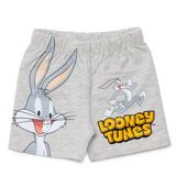 Loney Tunes Erkek Bebek Lisans Şort Baskılı Reçme - Gri Melanj