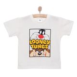 Loney Tunes Erkek Bebek Lisans Tişört Bisiklet Yaka Short Sleeve - Ekru